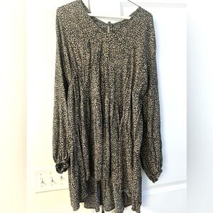 Women’s Balloon Long Sleeve Drop Waist Mini A Line Dress size XL